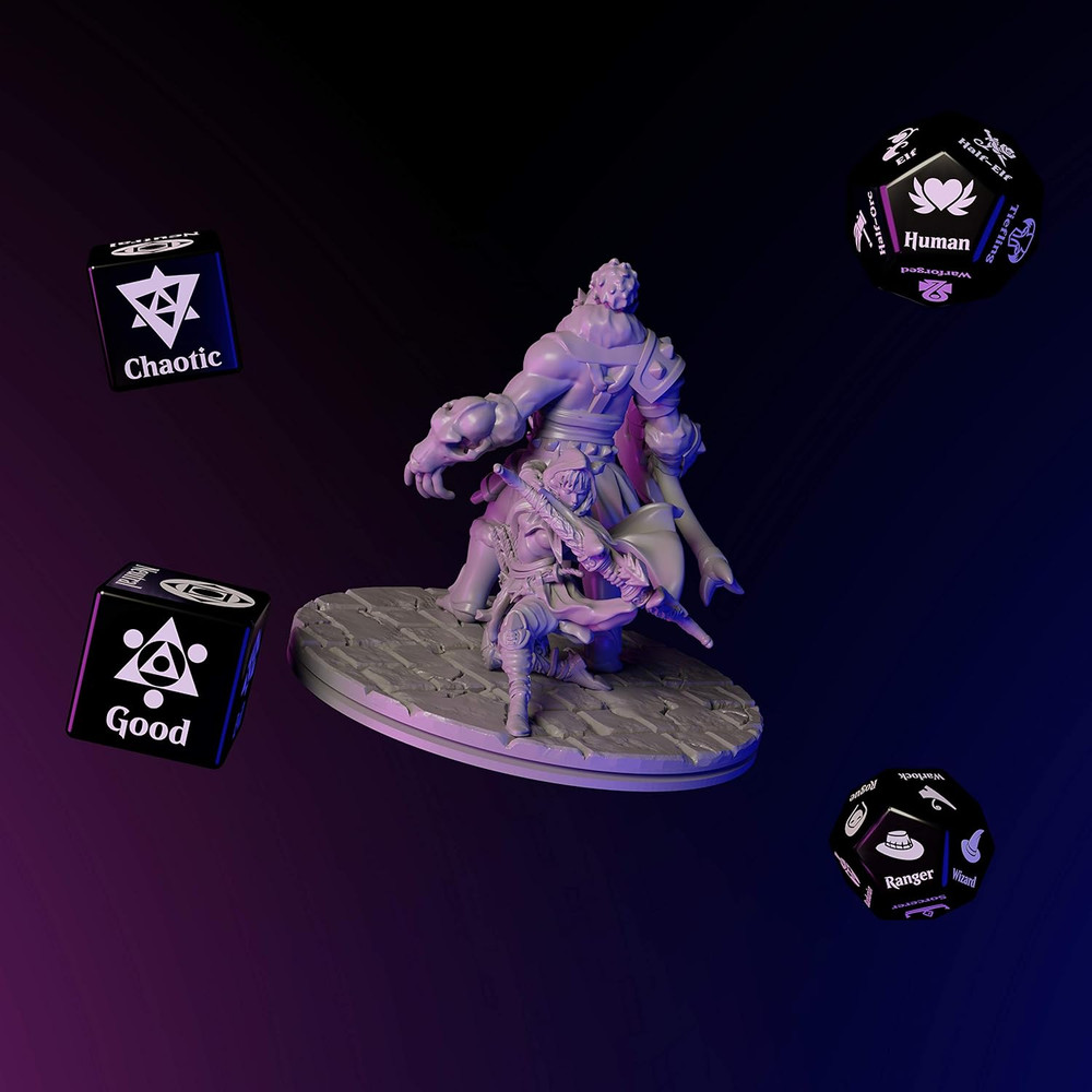Character Randomizer Dice Set - Randomize Class, Race, & Alignment for Character