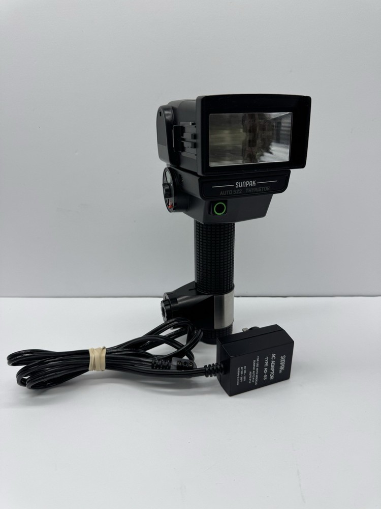 Sunpack Auto 522 Thyristor Handle Mount Camera Flash With Bracket Vintage
