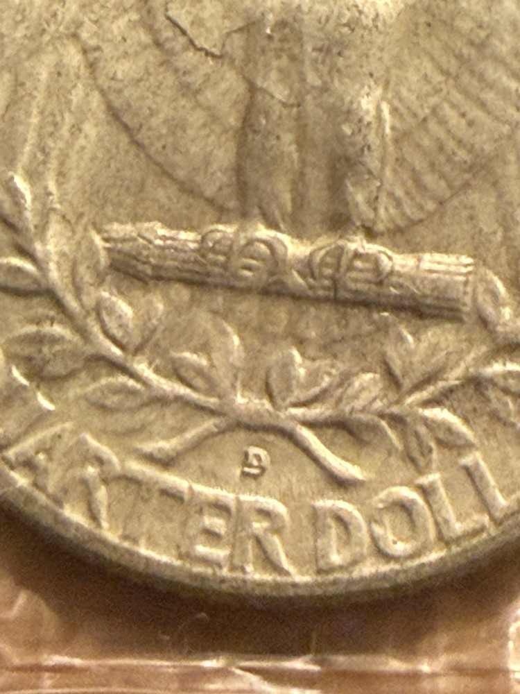 1955-D Silver Washington Quarter Error D Reverse 90% Silver