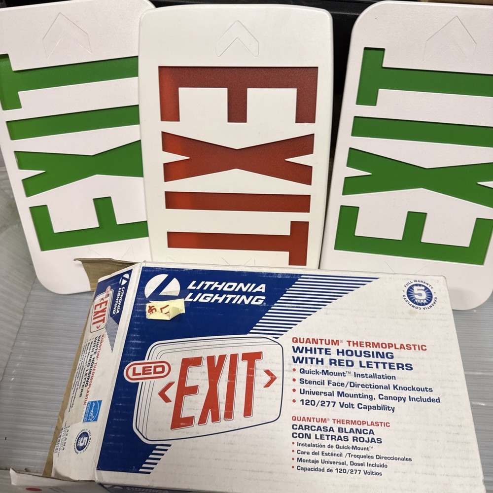 lithonia lighting exit Sign Replacement Covers Only 2 Green 1 Red