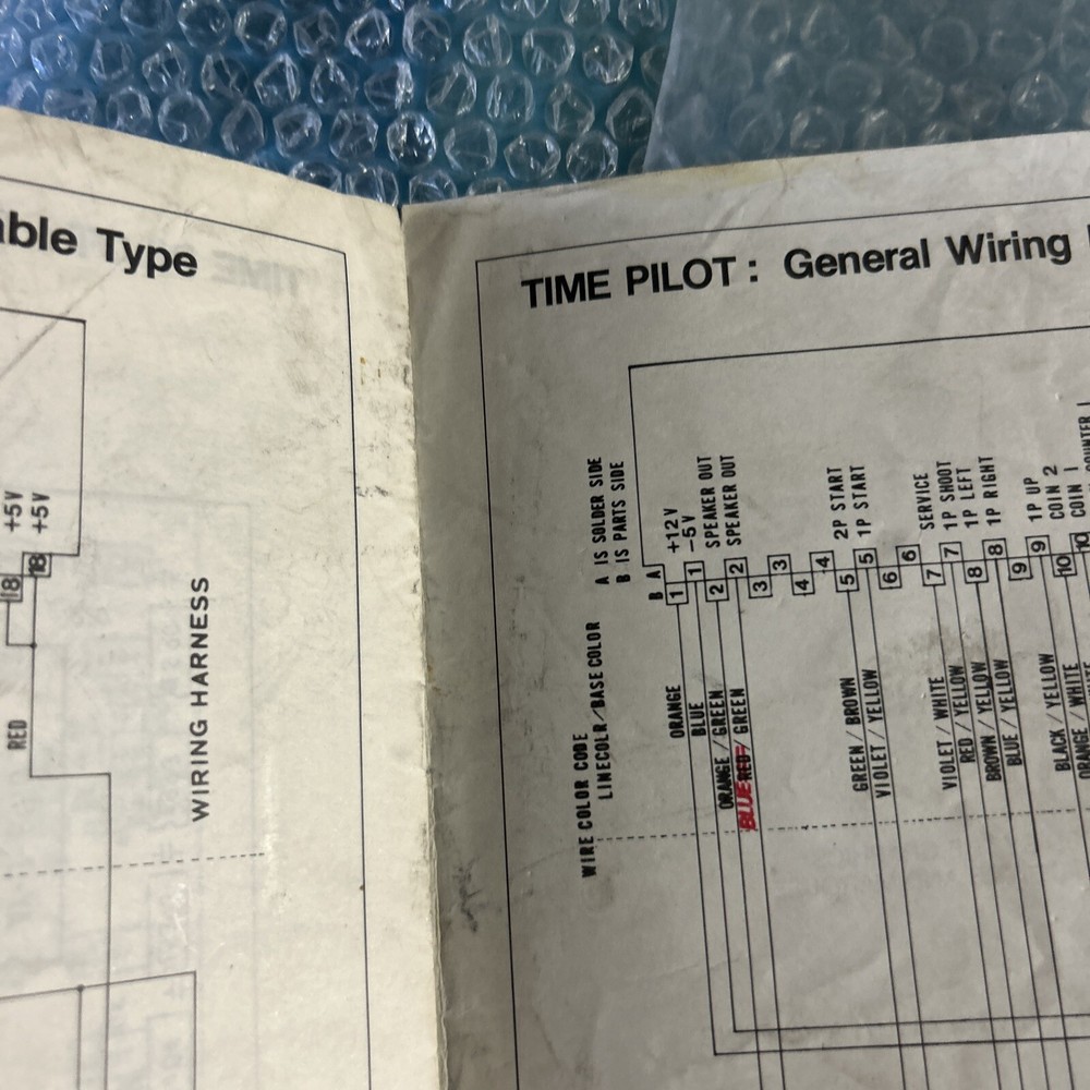 Original Time Pilot Kit Centuri arcade video game manual