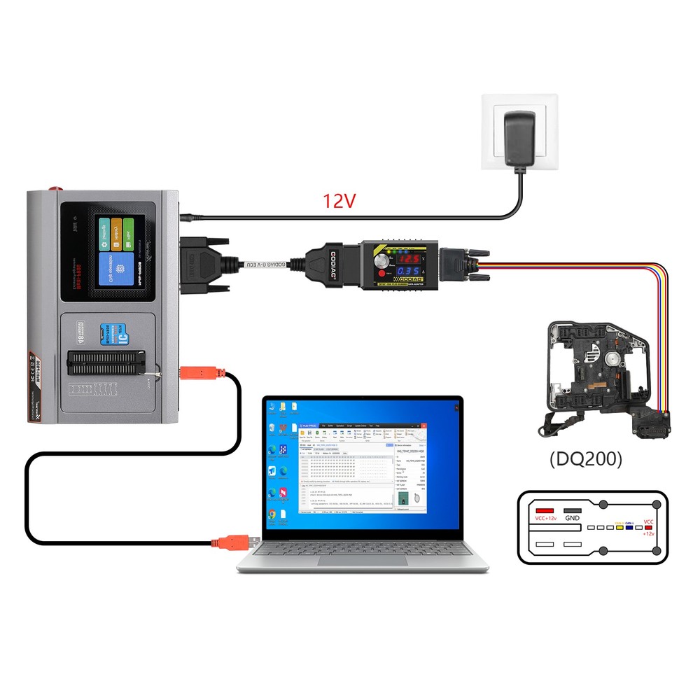 GODIAG G-V E-C-U Cable for Connecting MULTI PROG with GT107 Read & Write Data