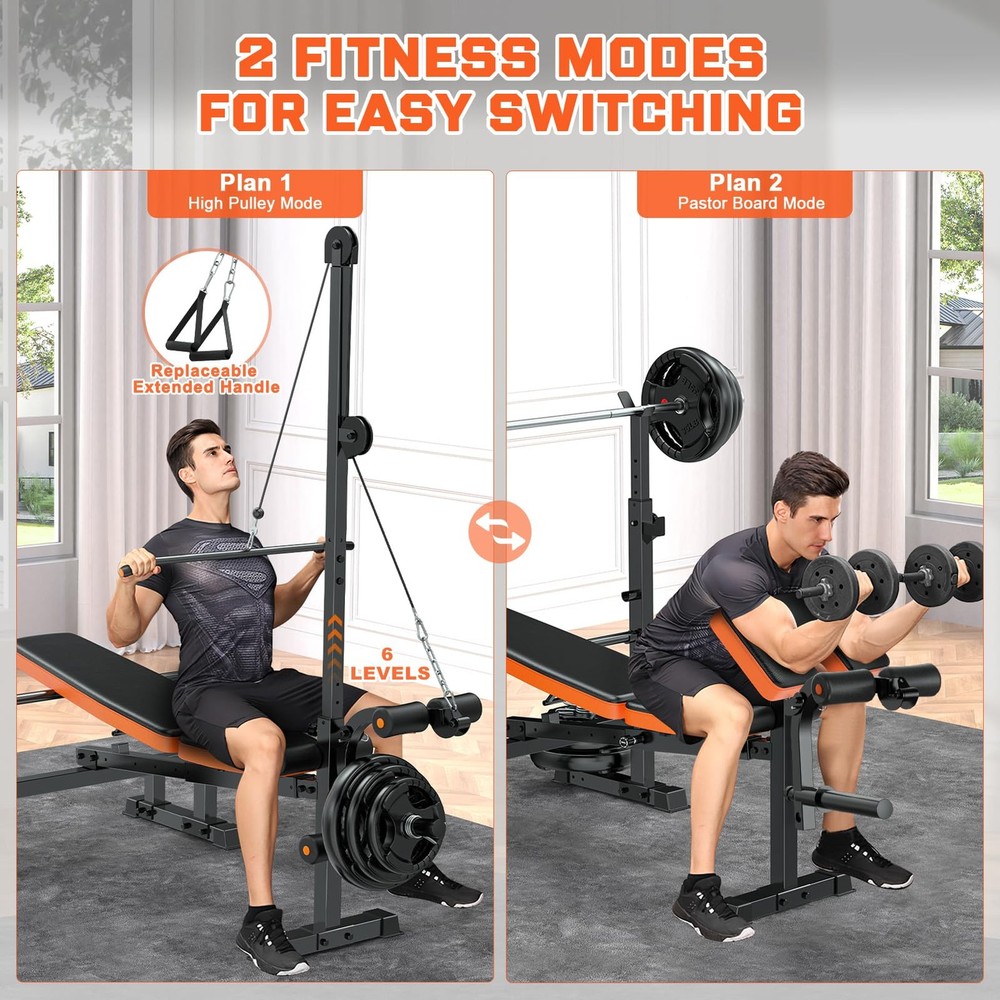 800lbs 8-in-1 Weight Bench – Lat Pulldown