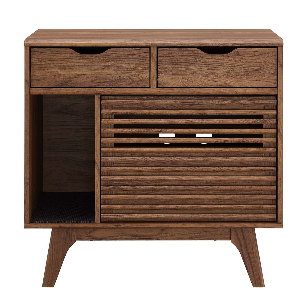 Modway Render Cat Cabinet in Walnut