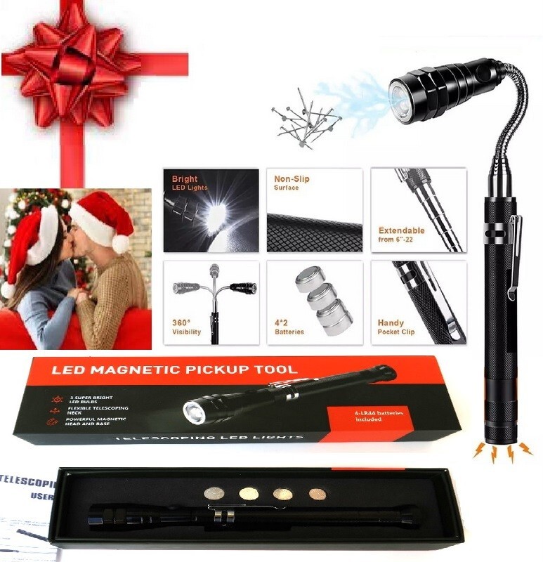 Magnetic Telescoping Pick Up Tool Kit With LED Lights For Men Father Gift Gadget
