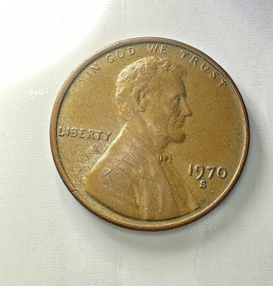 Rare1970 S , Cent Strike Errors, E PLURIBUS UNIUM+DD Date & Mint Mark+FG Error