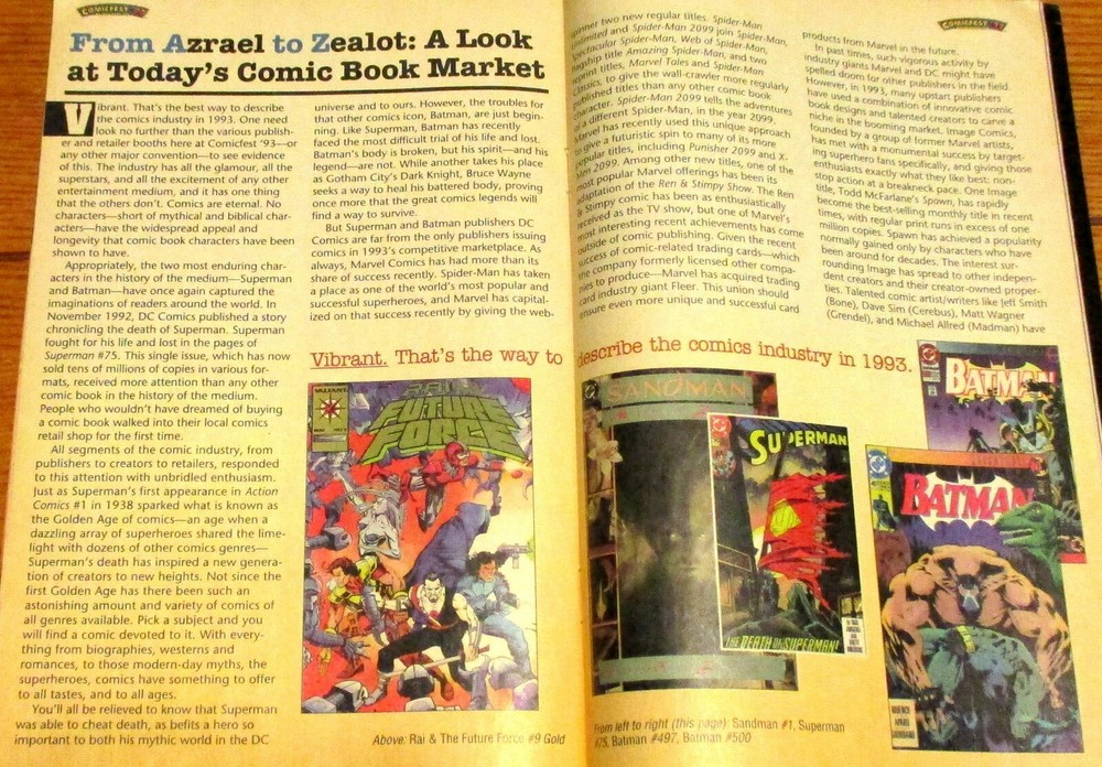 1993 Comicfest Philadelphia Pa Program Lot 6W