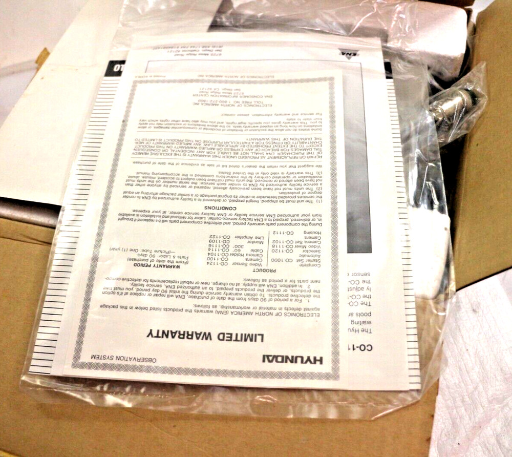 Hyundai Video Sensor Model CO-11 System Manuals and Camera Case
