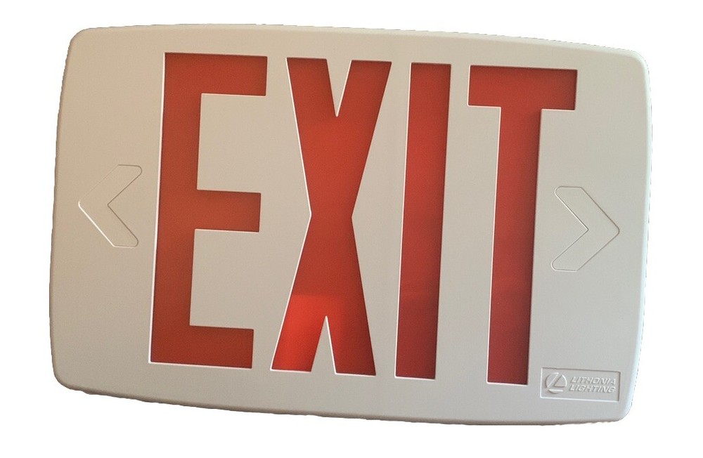 EXIT Lithonia Lighting Quantum Thermoplastic Led Emergency Red White Housing (3)