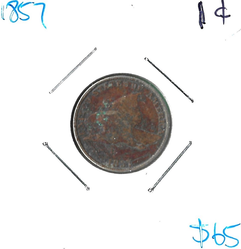 1857 Flying Eagle Small Cent, ungraded.