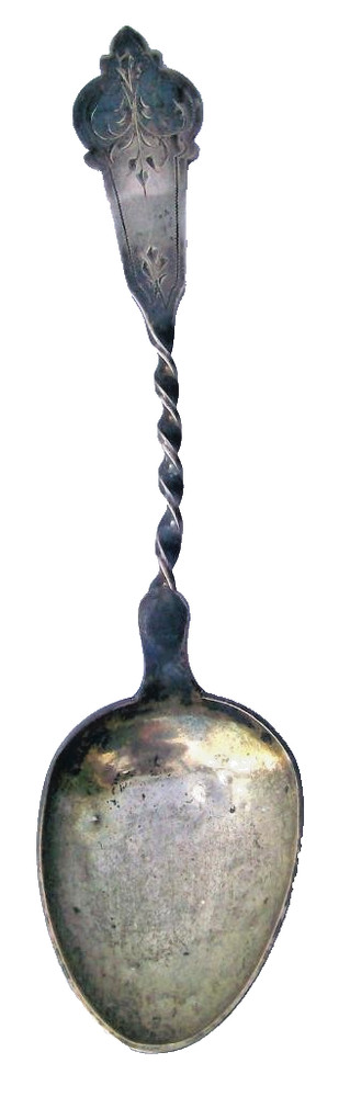 Antique AASEN SILVER Soup SPOON-Signed-13 1/2