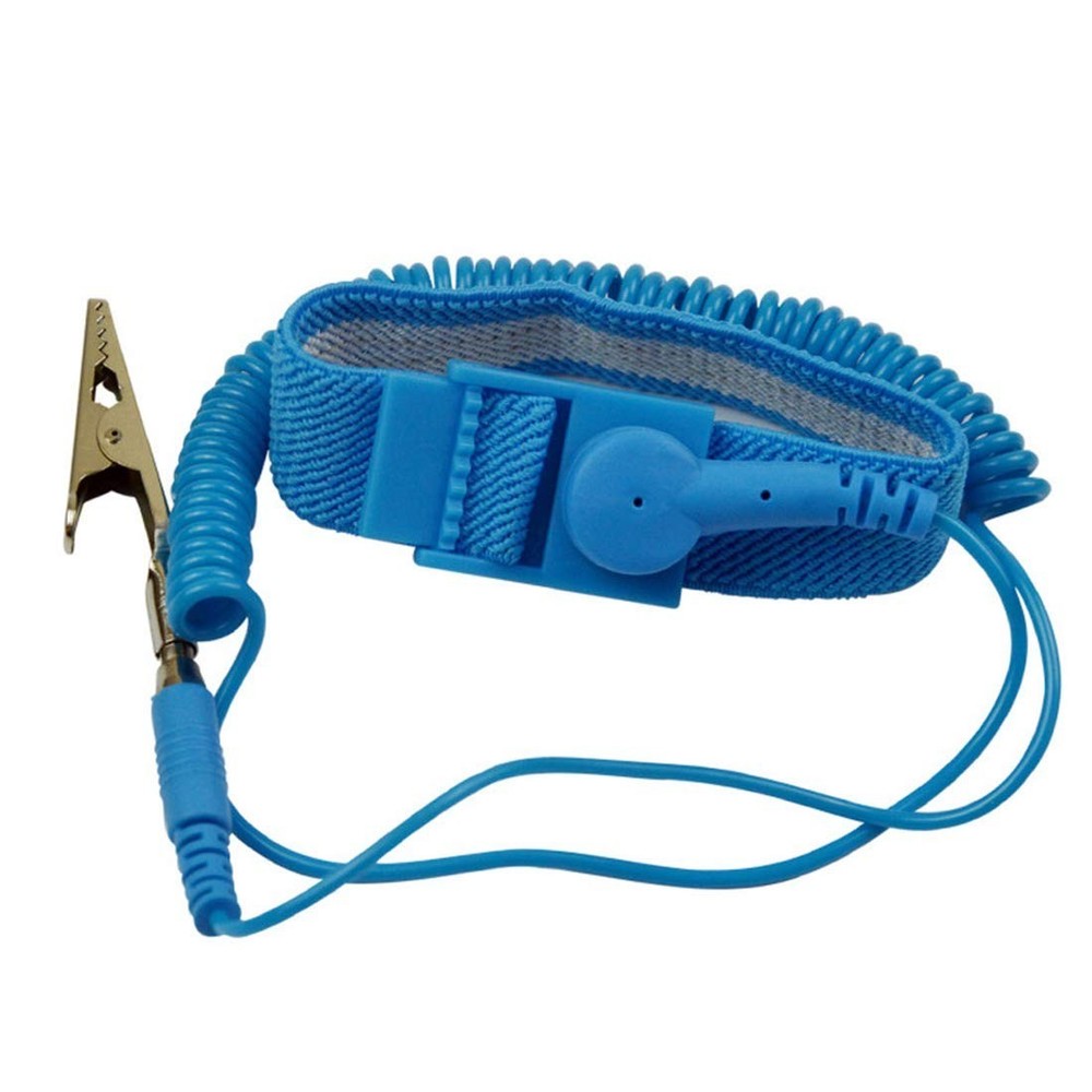 Blue Adjustable Antistatic Wrist Strap - Essential for Electronics Professionals