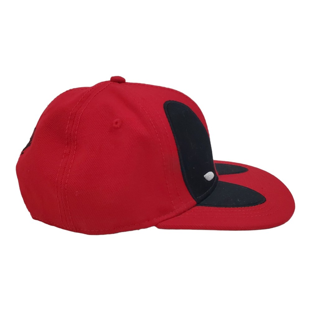 DEADPOOL Hat One Size Red Black MARVEL COMICS Embroidered EYES Logo Fitted