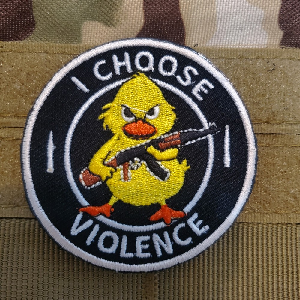 I CHOOSE VIOLENCE Sarcastic Tactical Morale Patch Hook and Loop
