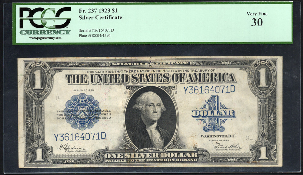 FR 237 1923 $1 Silver Certificate