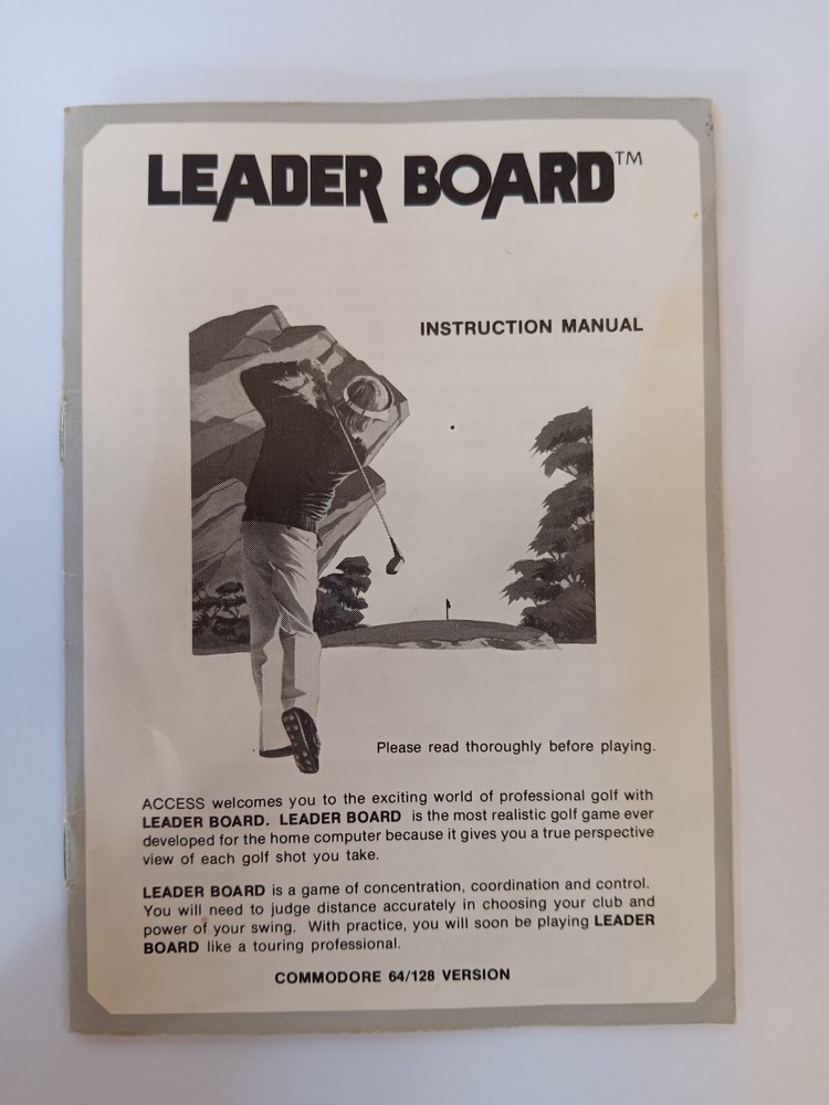 Commodore 64/128 Leader Board Golf Simulator 2 Disks W/Key Software Tested/Works
