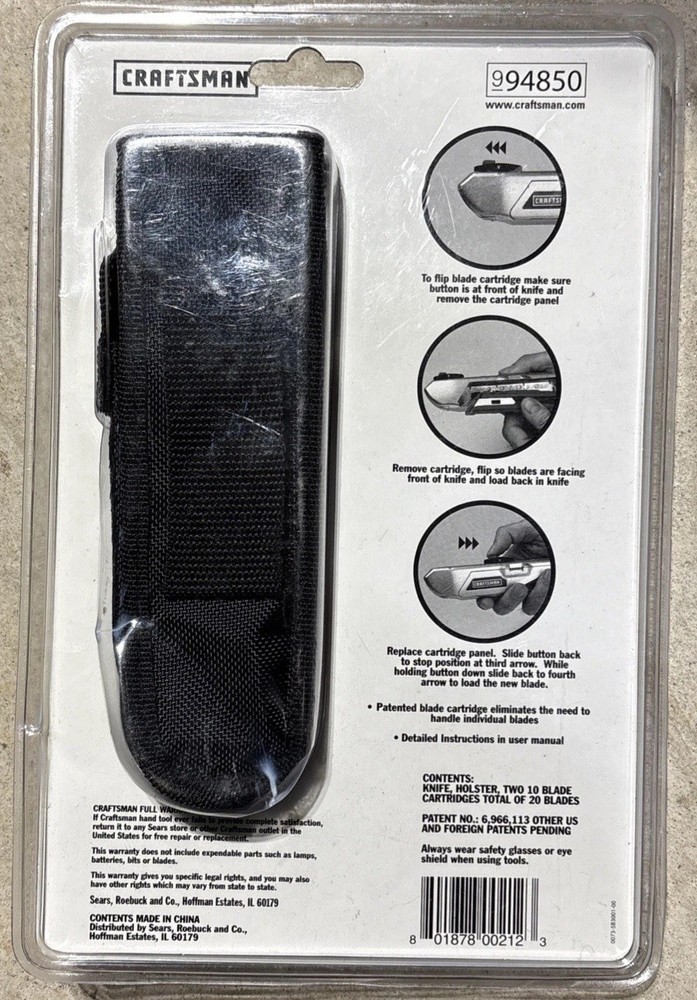 Craftsman Nos Auto Loading Utility Knife 94850 & Extra Cartridges