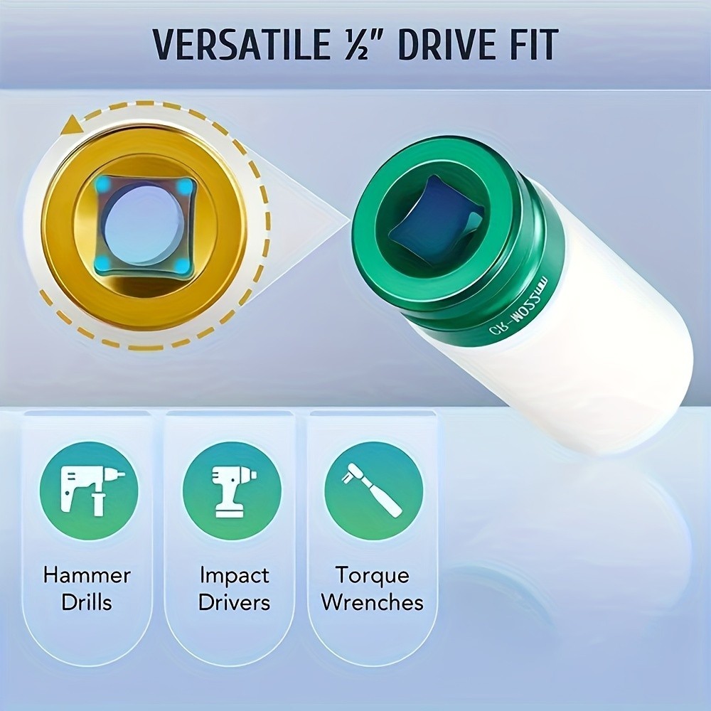 Tire Lug Nut Socket Set - Scratch-Free, Multi-Size for Car Wheel Repair