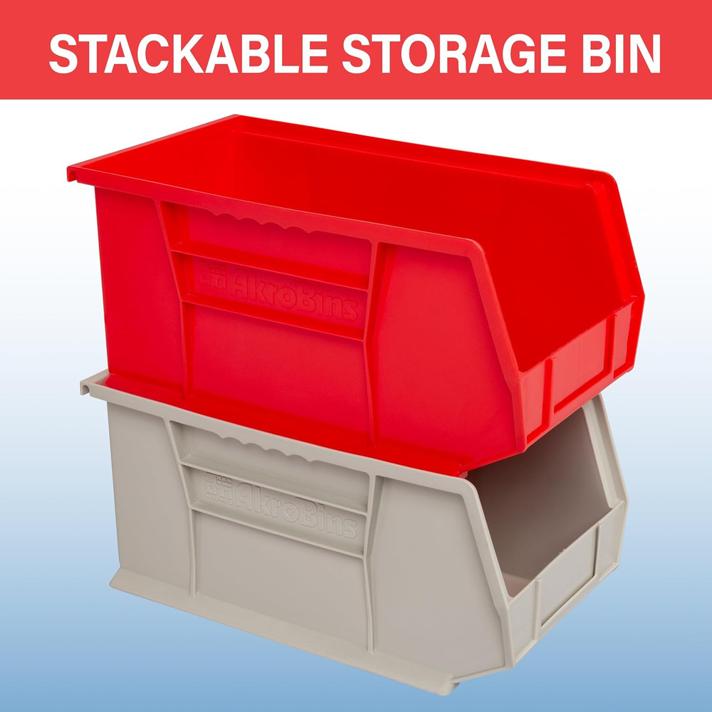 30240 Akrobins Plastic Storage Bins, Space-Saving Stackable Bins for Garage, Pan