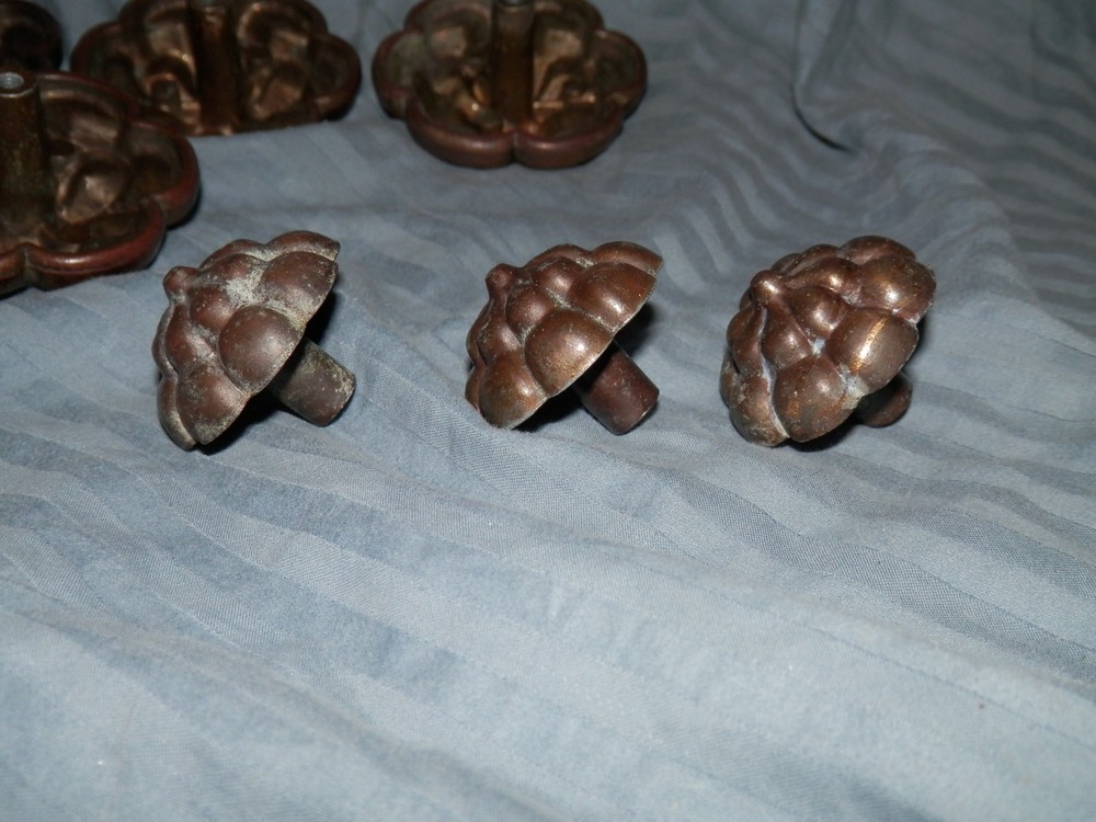 vintage flower shape Drawer Pull handles knobs Plates brass?