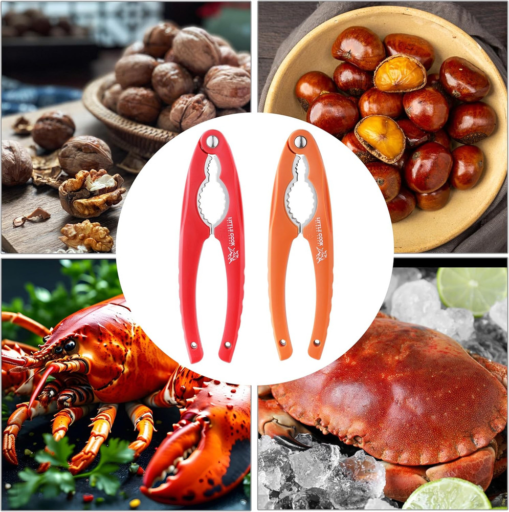 2PCS Nutcracker, Stainless Steel Nut Crackers for All Nuts, Nutcracker Tool for