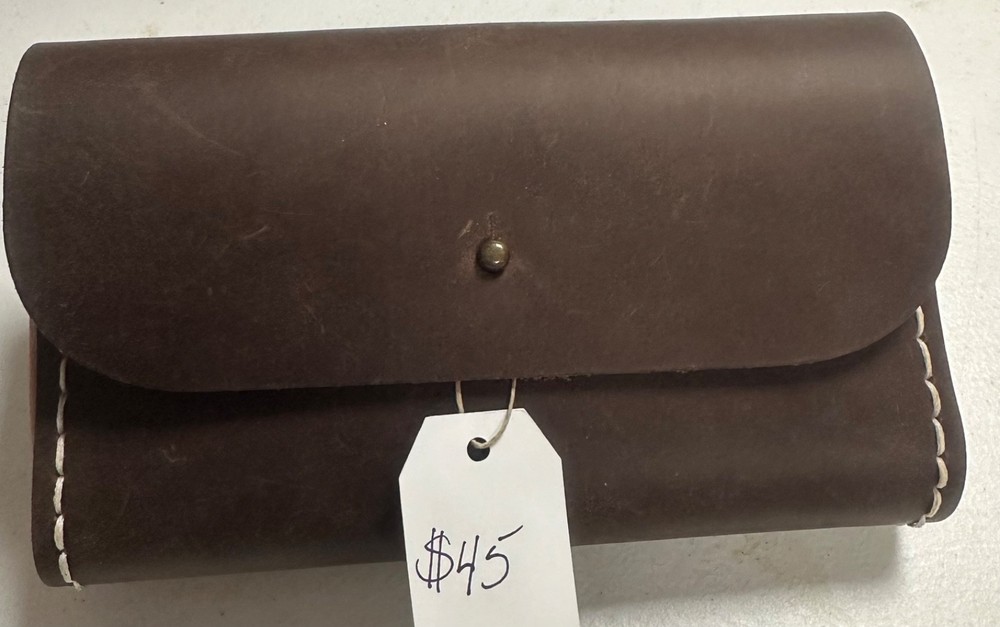 handmade genuine leather belt pouch brown
