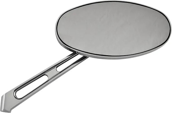 HD Chrome 6in Smooth Oval Right Side Mirror Low Glide 82-85