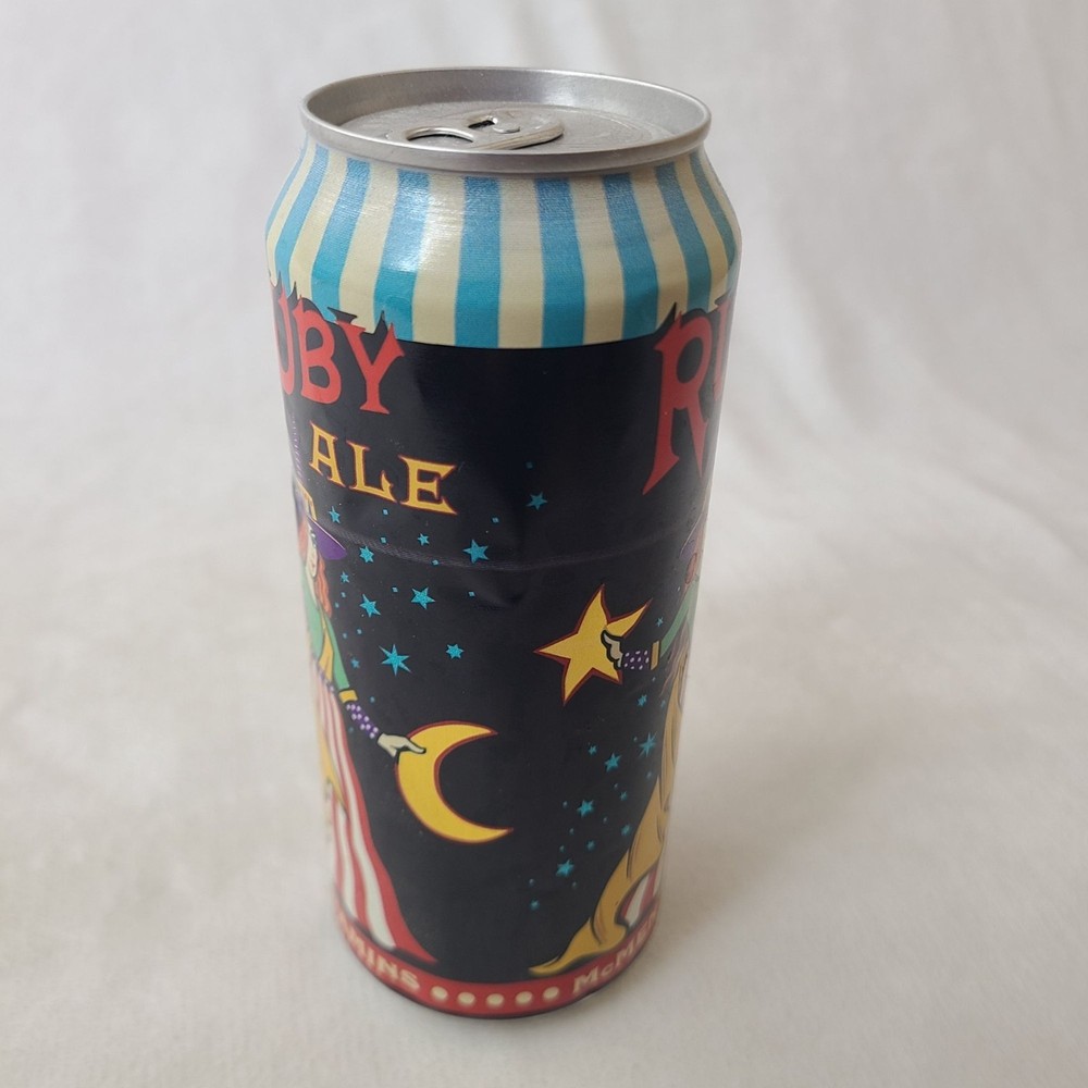 McMenamins Ruby Ale Empty Beer Can Bottom Opened Portland Oregon Raspberry Ale