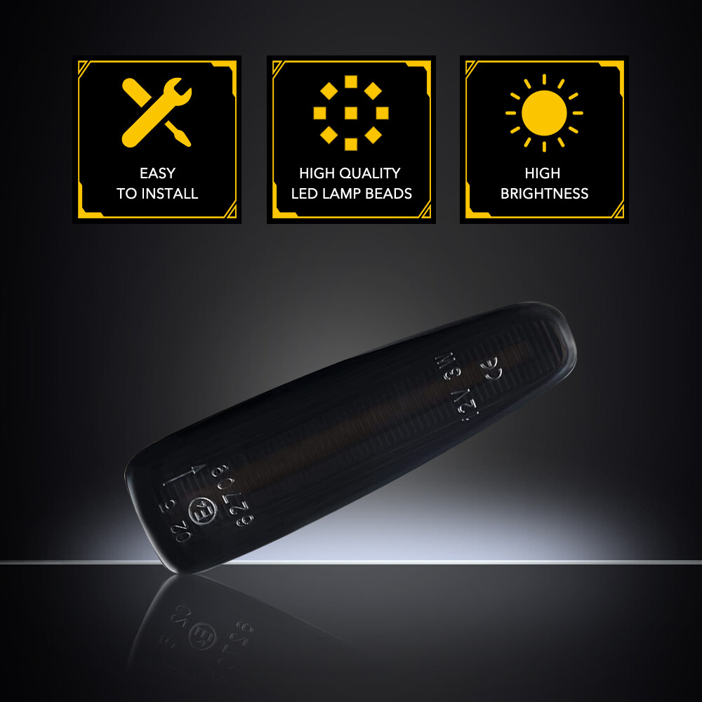 FOR MITSUBISHI LANCER EVO X AMBER SEQUENTIAL LED FRONT SMOKE SIDE MARKER LIGHTS