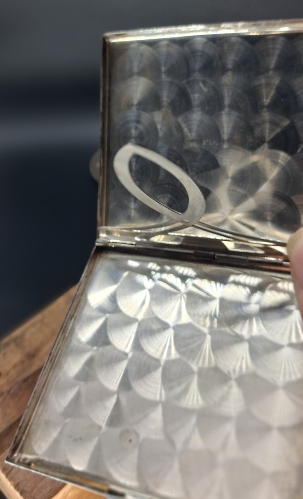 Sterling Silver Elgin, American, Matte Finish, Goldleaf Pattern, Cigarette Case