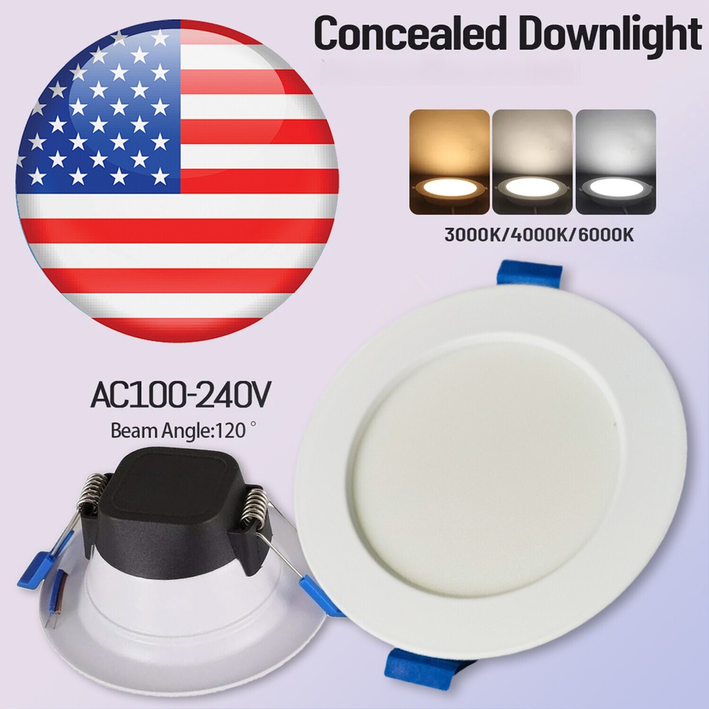 10PC 7W LED Ceiling Light Dimmable Downlight Panel Light Spotlight 85-240V US