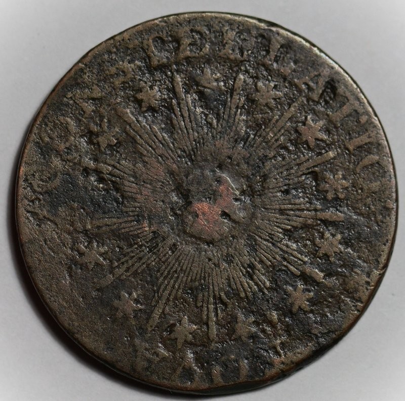 1783 Nova Constellatio Copper Colonial Coin, Pointed Rays