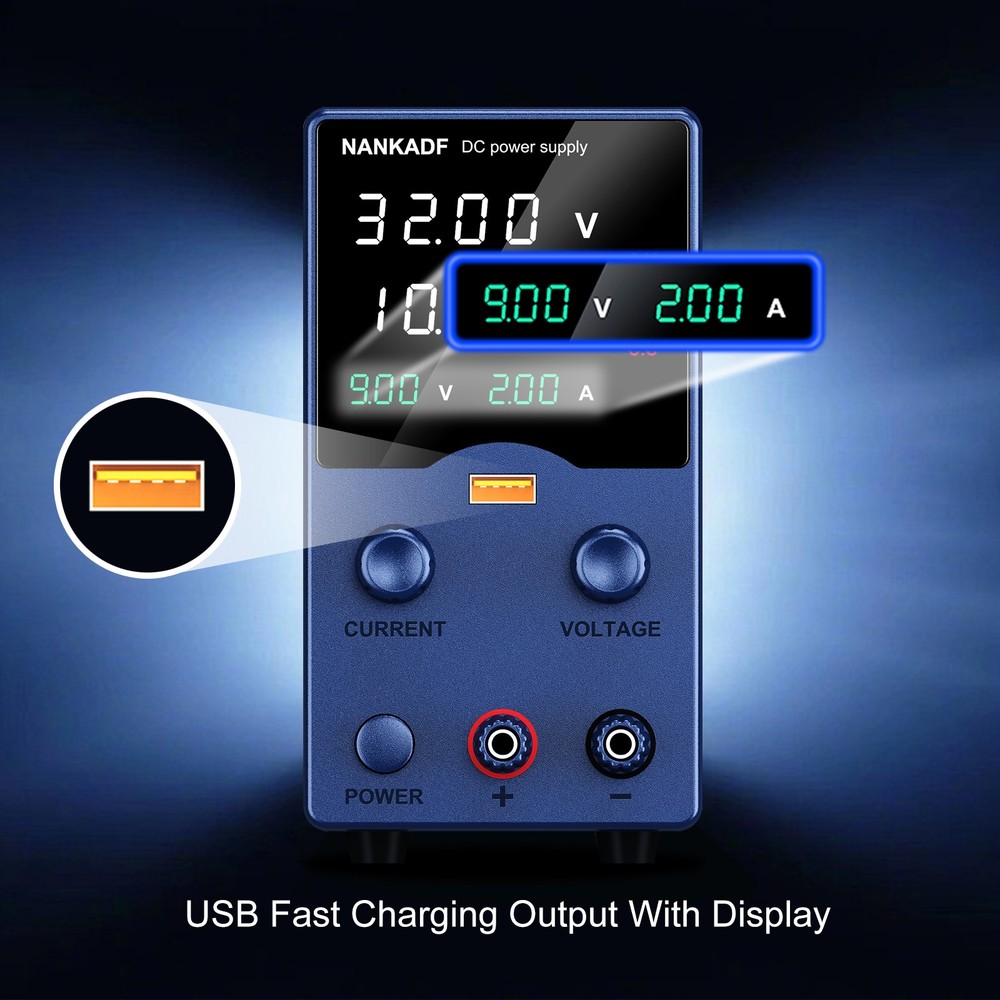 DC Adjustable 0-32V 0-10A Lab Power Supply Variable Programmable Bench Sources