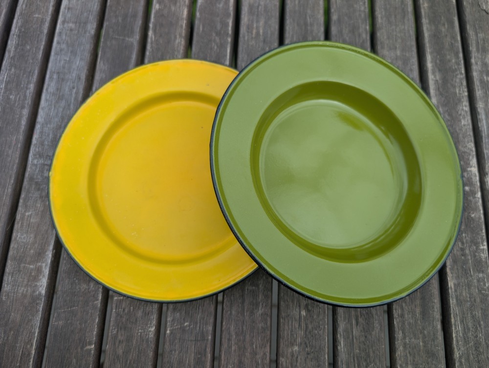 Vintage Enamel Plate And Bowl