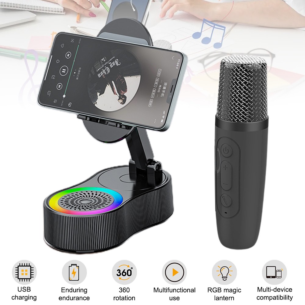 5-In-1 Bluetooth Multi-Functional  Mobile Phone Audio Stand With Microphone AGD