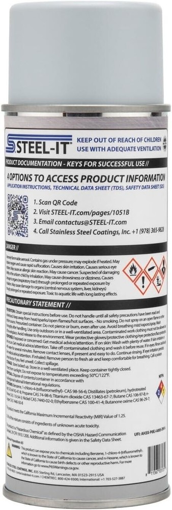 STEEL-IT 1051B Polyurethane Protective Spray 14oz Can - Light Gray