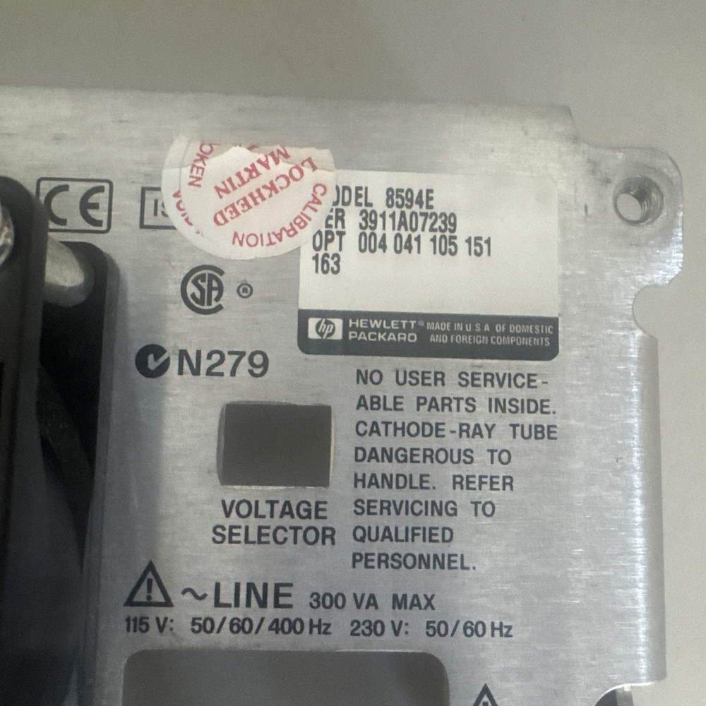 HP 8594E Spectrum Analyzer 9 kHz - 2.9 GHz Rear panel