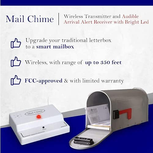 Mail Chime, Mailbox Alert, Mailbox Alarm, Wireless Mailbox Alert