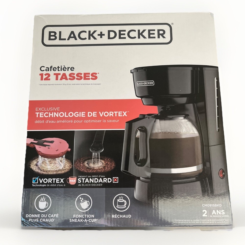 BLACK+DECKER 12-Cup Coffee Maker with Easy On/Off Switch, 12-Cup, Black