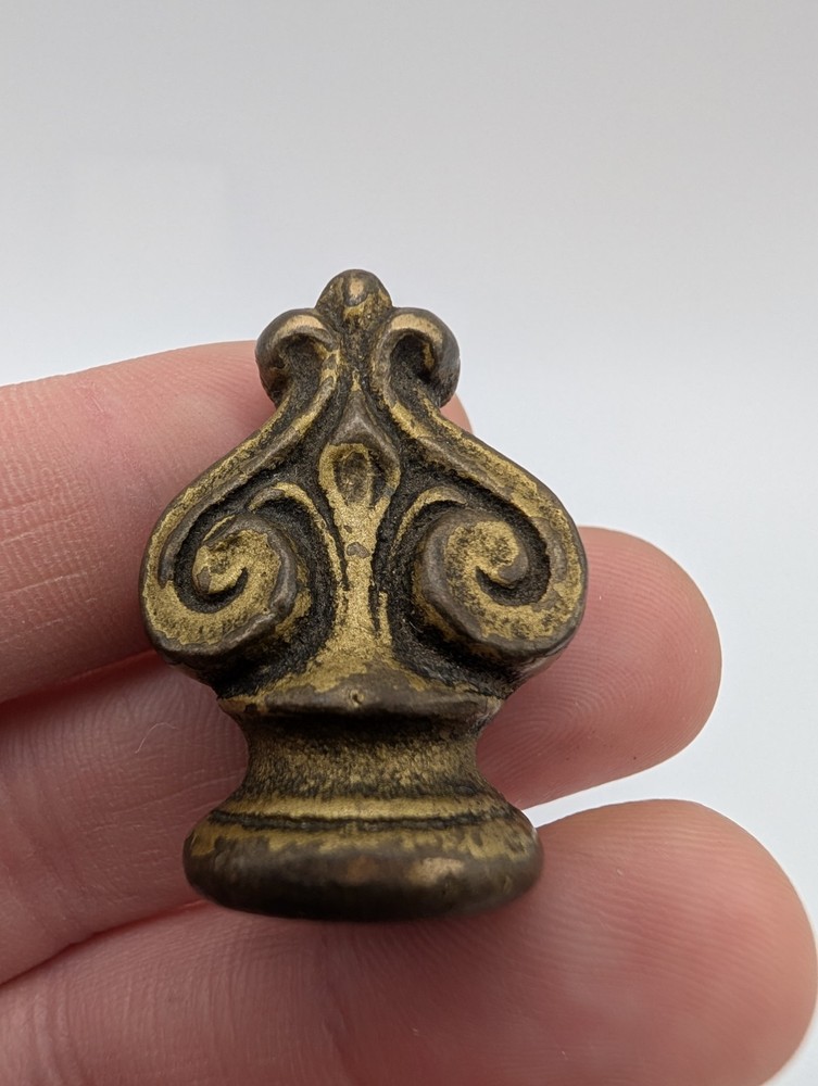 Antique/Vintage Ornate Brass Drop Drawer Pull & Extra Piece Decorative Hardware