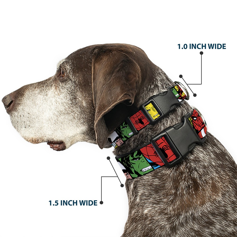 Plastic Clip Collar Marvel Superhero Comic Blocks Medium 11-16.5"