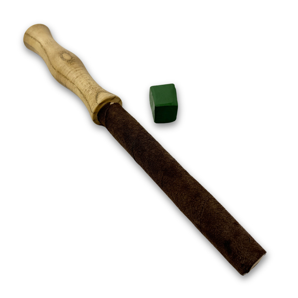 Round Leather Strop With Polishing Paste For Knife Sharpening. Tool Sharpening.