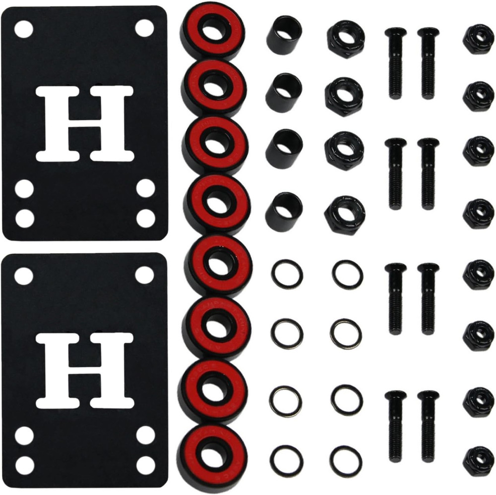 Skateboard Package 5.0" Trucks with 52Mm White Wheels + Components