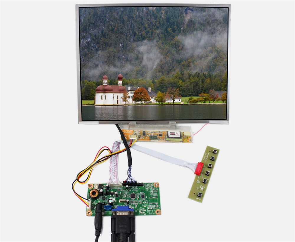 VGA LCD Controller Board With 12.1" 4:3  1024x768 LCD Screen