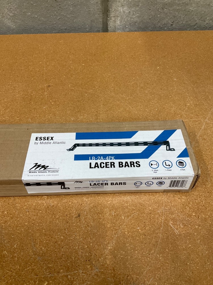 Middle Atlantic LB-2A-4PK Forward 2" Offset L Style L-Shape Lacer Bars