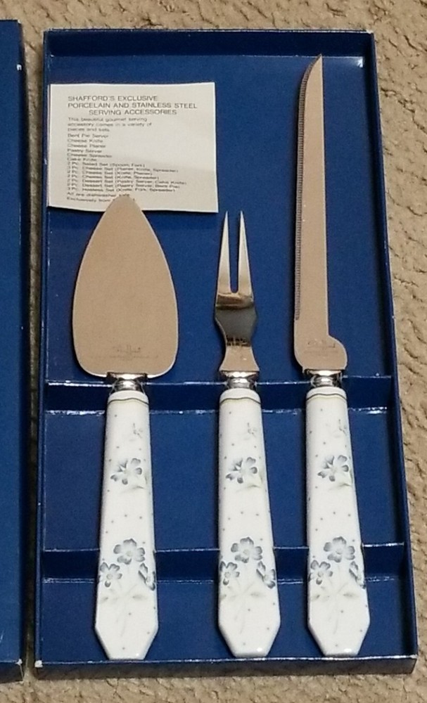 Shafford Flatware PROVENCE 3-PC Hostess Set Porcelain Stainless