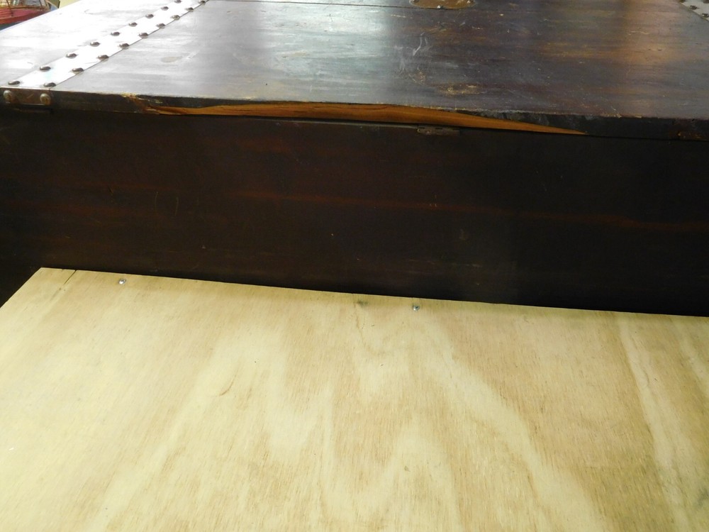 LARGE Antique 46 Inch Cedar Chest with Riveted Copper Banding Bands