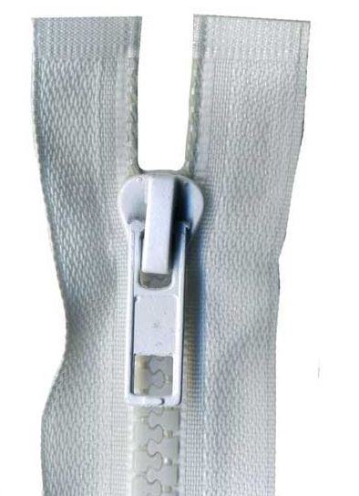 50cm White Open End Chunky Zip