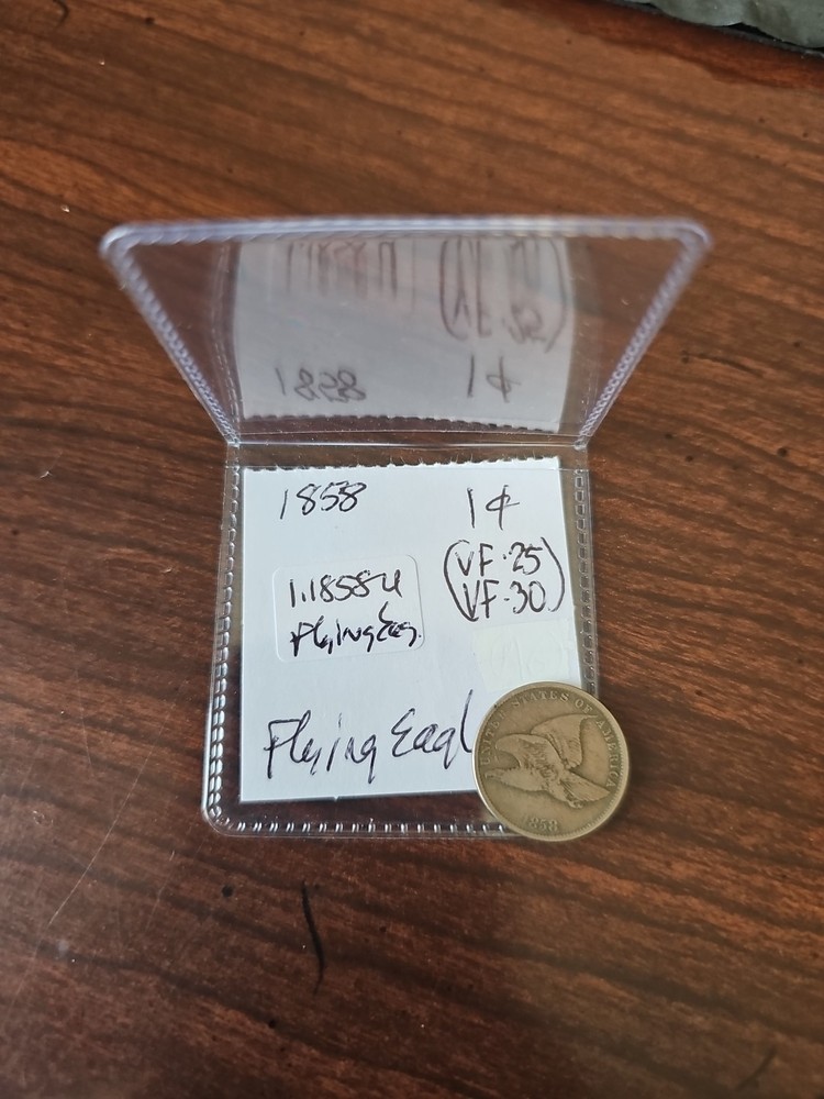 1858 Flying Eagle Cent - Rich Front & Back, VF Details, Small Letters