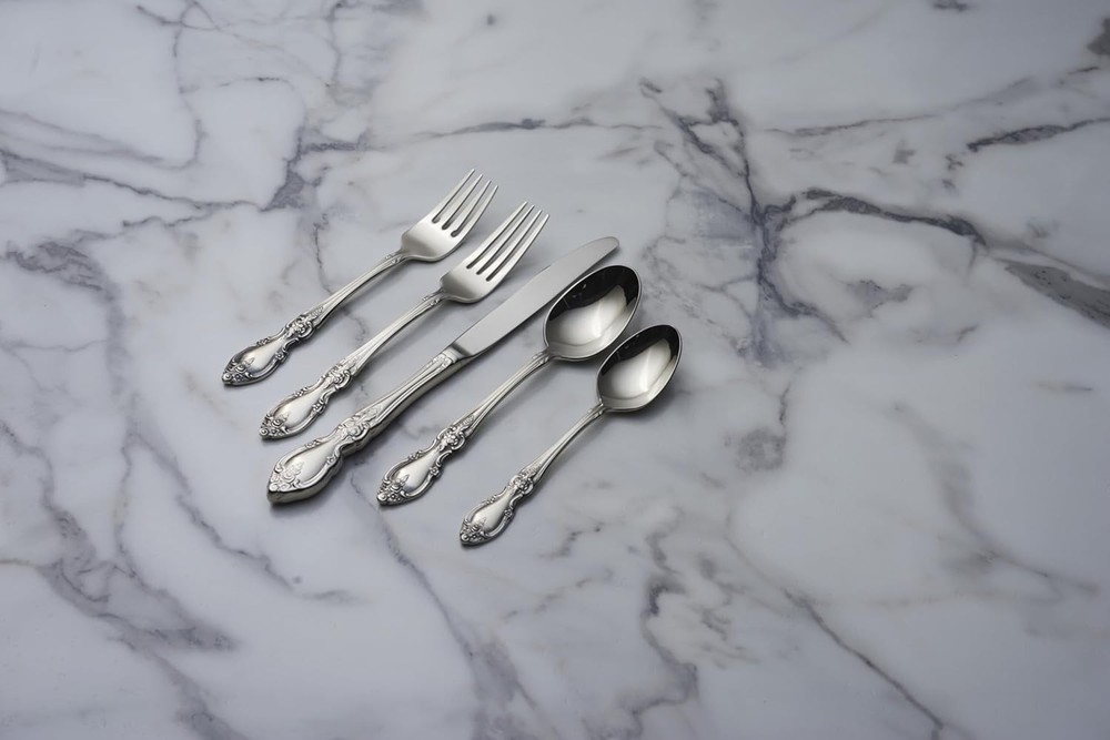 Elegant 4-Piece Salad Fork Set - Rust Resistant, Dishwasher Safe, Silver Finish